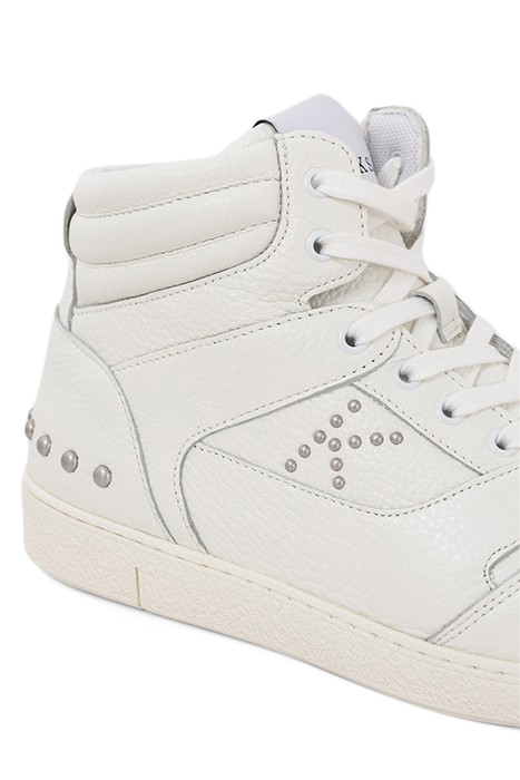 WHITE LEATHER TRAINERS WITH STUD DETAILS 6