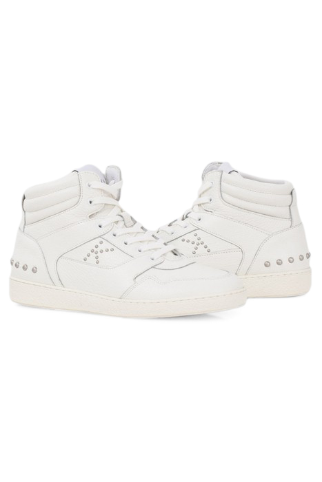 WHITE LEATHER TRAINERS WITH STUD DETAILS 5