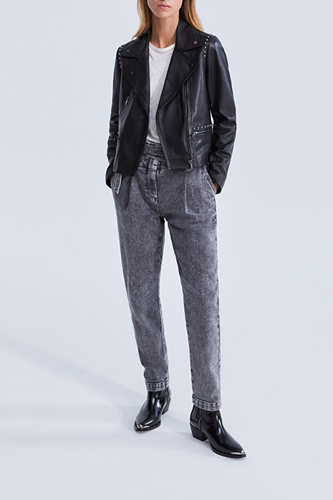 GREY BELTED HIGH-WAIST BOOTCUT JEANS 5