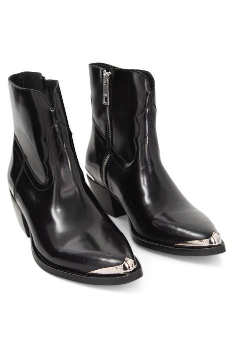 BLACK LEATHER BOOTS WITH METAL BARS 3