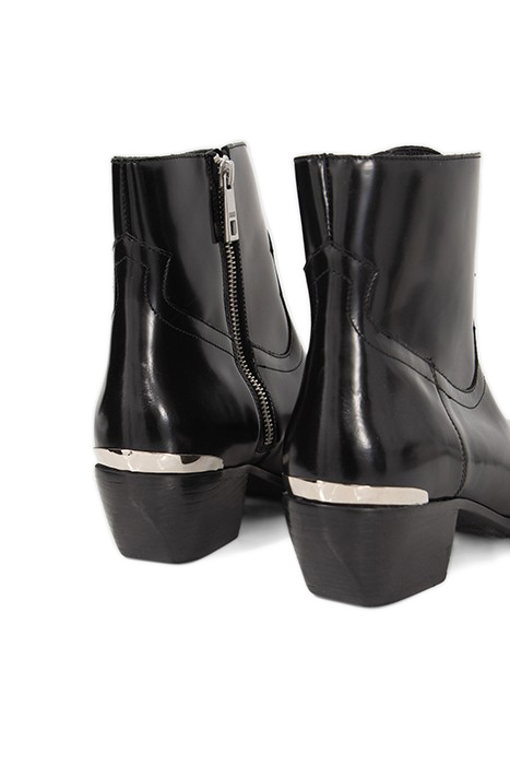 BLACK LEATHER BOOTS WITH METAL BARS 7