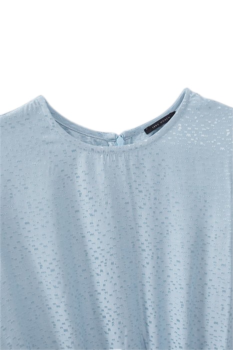 BLUE DECORATIVE GRAPHIC MOTIF JACQUARD DRESS 5