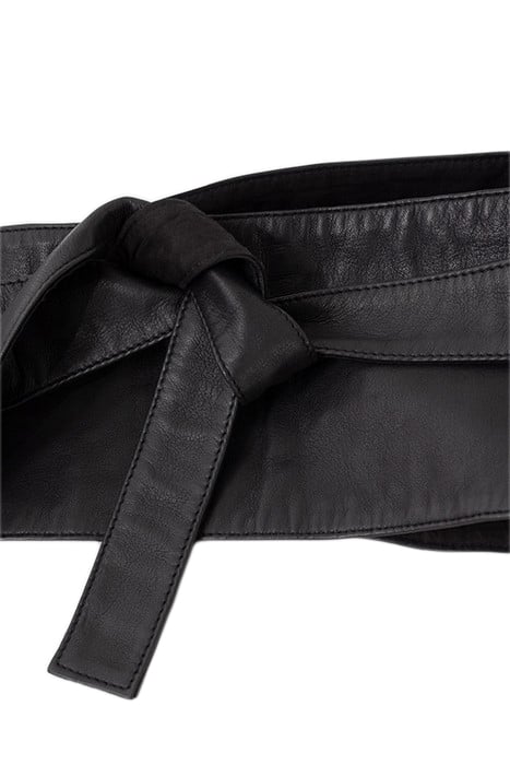 BLACK LEATHER TIE BELT 4