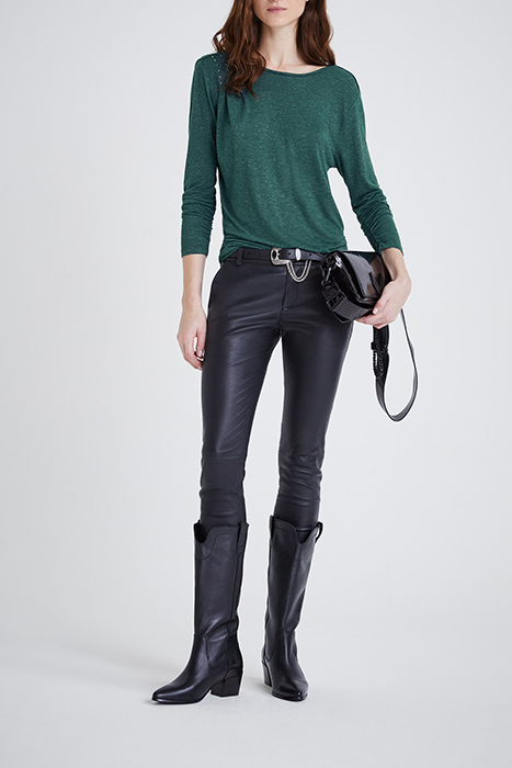 DUCK GREEN GLITTERY T-SHIRT, DIAMANTE ON DRAPING 3