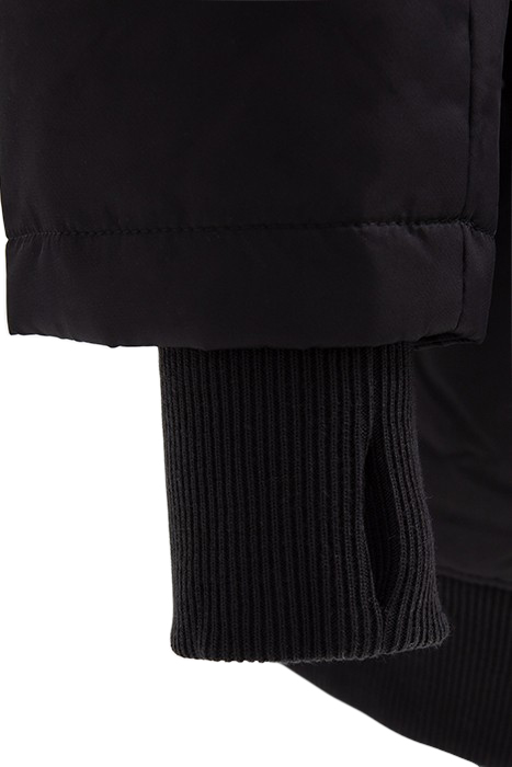 BLACK MID-LENGTH BOMBER-STYLE PARKA 7