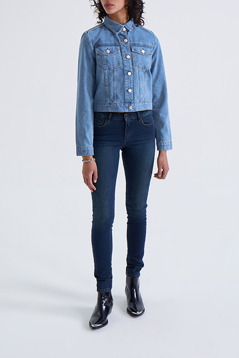 BLUE DENIM JACKET WITH STUDDED BACK 2