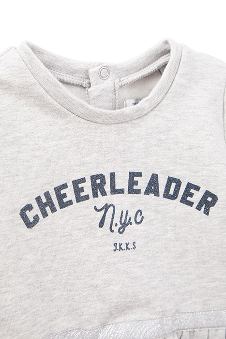 BABY GIRLS’ GREY SWEATSHIRT, PEPLUM/HEART ELBOW PATCHES 4