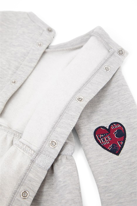 BABY GIRLS’ GREY SWEATSHIRT, PEPLUM/HEART ELBOW PATCHES 8