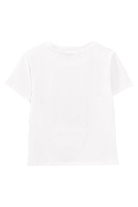 GIRLS’ WHITE CROPPED COTTON T-SHIRT WITH CONCERT IMAGE 2