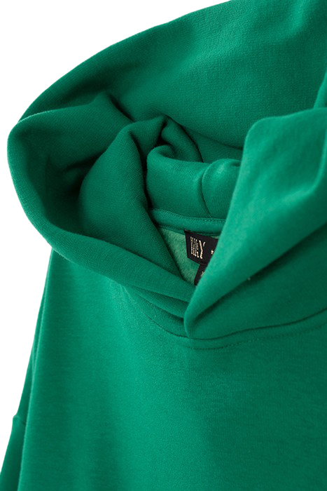 GIRLS’ GREEN FLOCKED CROPPED HOODIE 4