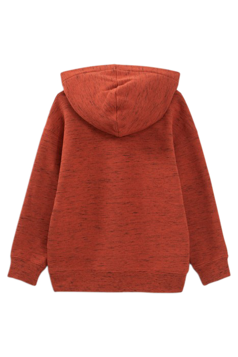 BOYS’ DARK RED MARL HOODIE WITH SKATEBOARDER IMAGE 2