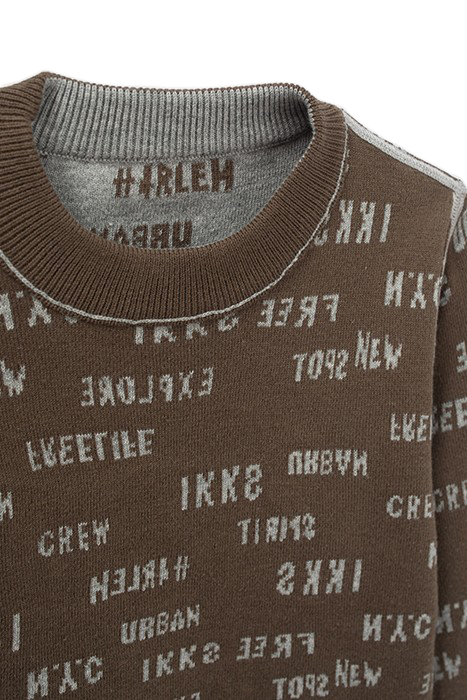 BOYS’ KHAKI/GREY JACQUARD LETTER REVERSIBLE SWEATER 6