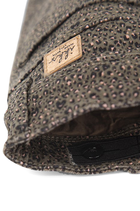 GIRLS’ KHAKI LEOPARD-HEART PRINT SKINNY JEANS 6