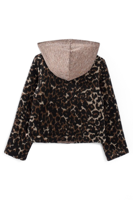 GIRLS’ COPPER PINK MIXED FABRIC BIKER-STYLE JACKET 2