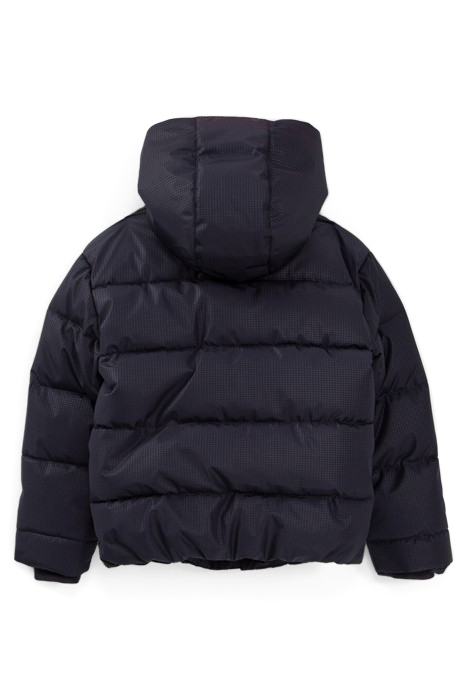 BOYS’ NAVY HOUNDSTOOTH MOTIF NYLON PADDED JACKET 2