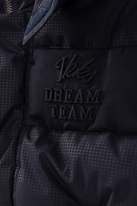 BOYS’ NAVY HOUNDSTOOTH MOTIF NYLON PADDED JACKET 5