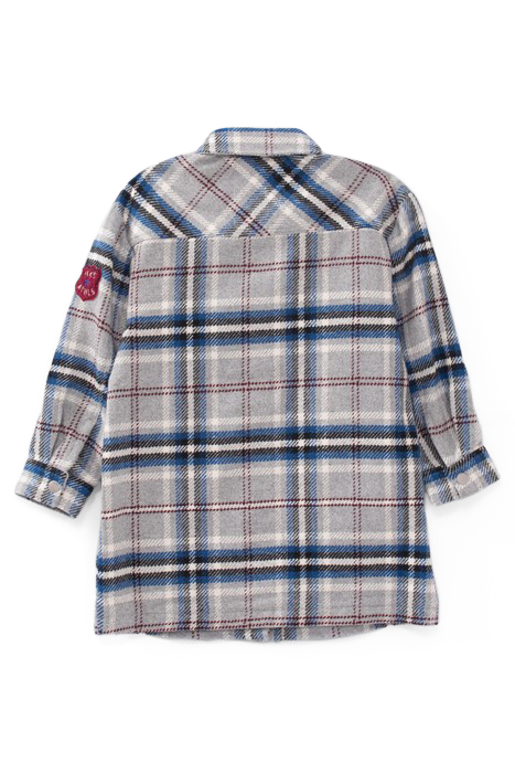 GIRLS’ GREY, BLUE, BLACK, ECRU CHECK COAT 3