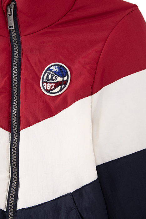 BOYS’ 2-IN-1 NAVY PARKA AND COLOUR BLOCK PADDED JACKET 8