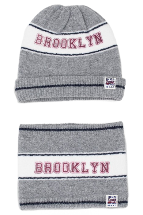 BOYS’ GREY SLOGAN JACQUARD KNIT SNOOD 4