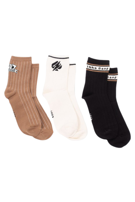 BOYS’ BLACK/WHITE/CAMEL SOCKS 2