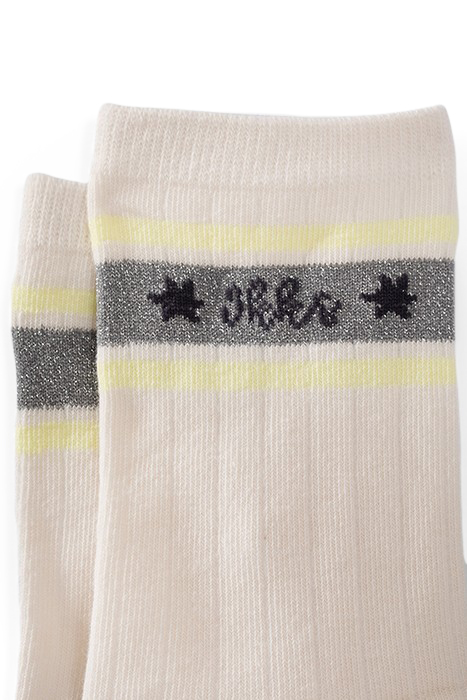 GIRLS’ GREY/ECRU RIBBED SOCKS 5