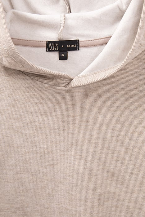 GIRLS’ BEIGE HOODED T-SHIRT WITH XL PRINT ON BACK 6