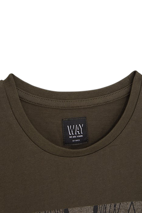 BOYS’ KHAKI SKATEBOARDER BROOKLYN BRIDGE ORGANIC T-SHIRT 3