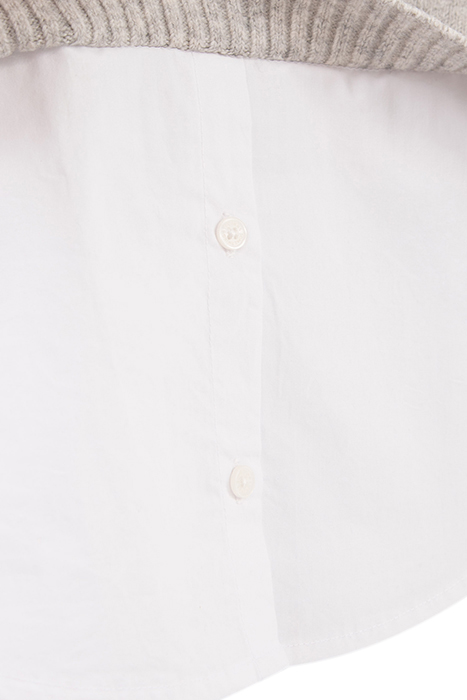 GIRLS’ GREY KNIT SWEATER WITH TROMPE-L'OEIL SHIRT 6