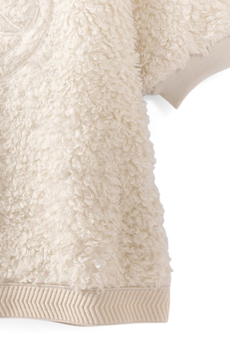 BABY GIRLS’ ECRU SHERPA DRESS WITH EMBROIDERED LOGO 4