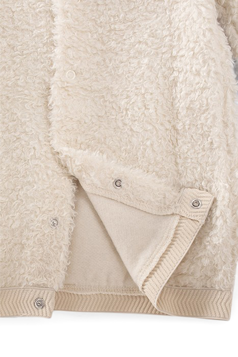 BABY GIRLS’ ECRU SHERPA DRESS WITH EMBROIDERED LOGO 5