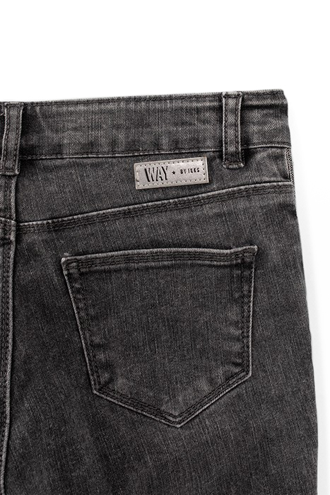 GIRLS’ GREY HIGH-WAIST SLIM JEANS WITH SIDE BANDS 5