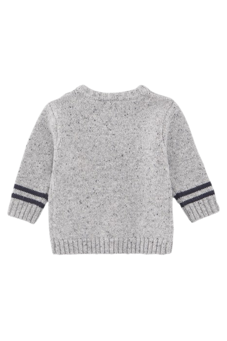 BABY BOYS’ GREY MARL KNIT SWEATER WITH XL EMBROIDERY 2