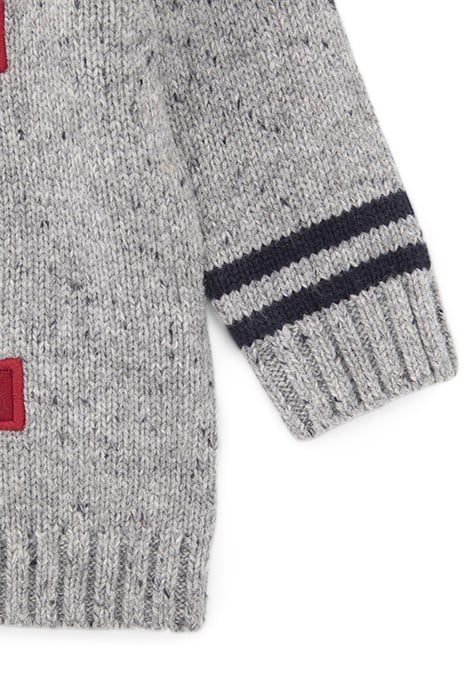 BABY BOYS’ GREY MARL KNIT SWEATER WITH XL EMBROIDERY 6