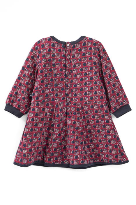 BABY GIRLS’ NAVY/HEART-APPLES REVERSIBLE DRESS 2