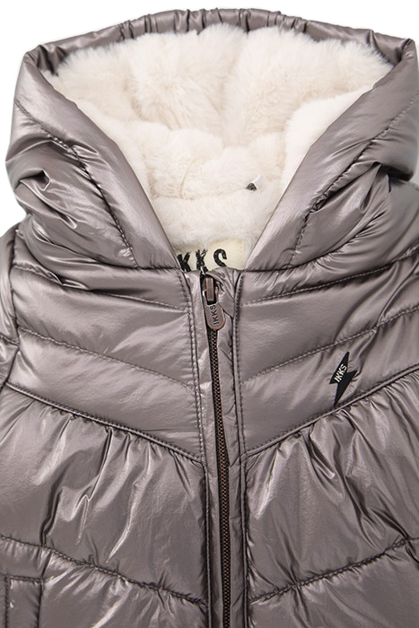BABY GIRLS’ METALLIC VIOLET HOODED PADDED JACKET 3