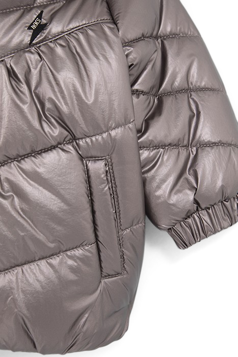 BABY GIRLS’ METALLIC VIOLET HOODED PADDED JACKET 4
