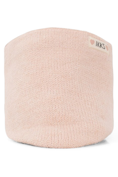 BABY GIRLS’ POWDER PINK LUREX FUR-LINED KNIT SNOOD 3
