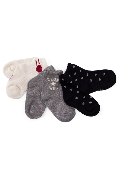 BABY GIRLS’ NAVY/WHITE/SILVER SOCKS 5