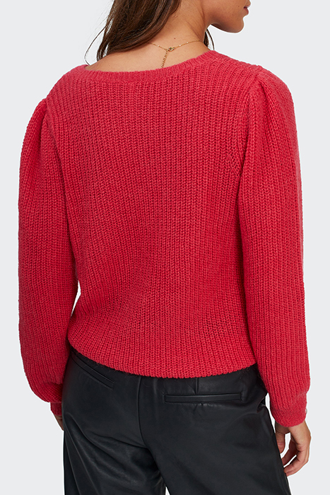 FLASH PINK DECORATIVE STITCH KNIT SWEATER 2