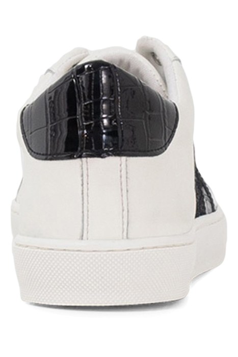 WHITE LOW-TOP TRAINERS WITH BLACK DETAILS 4