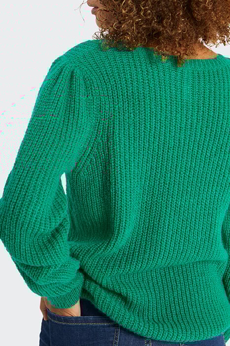 NEON GREEN DECORATIVE STITCH KNIT SWEATER 3