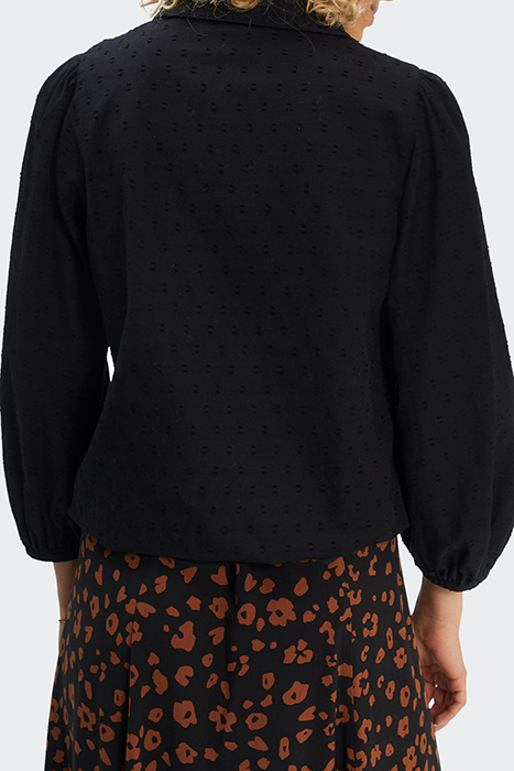 BLACK EYELET EMBROIDERY DICKEY SHIRT 2