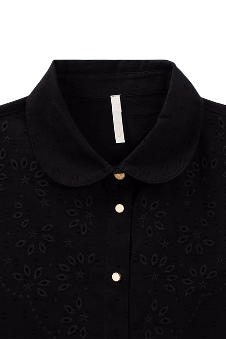 BLACK EYELET EMBROIDERY DICKEY SHIRT 9