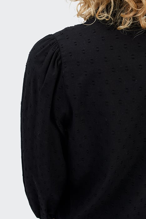 BLACK EYELET EMBROIDERY DICKEY SHIRT 7