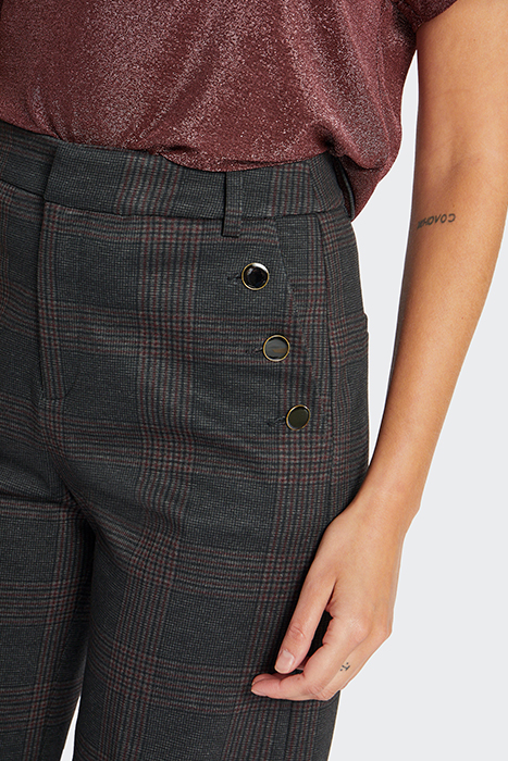 CHARCOAL CHECK UPCYCLED SUIT TROUSERS 6