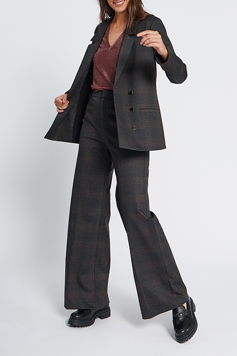 CHARCOAL CHECK UPCYCLED SUIT TROUSERS 4