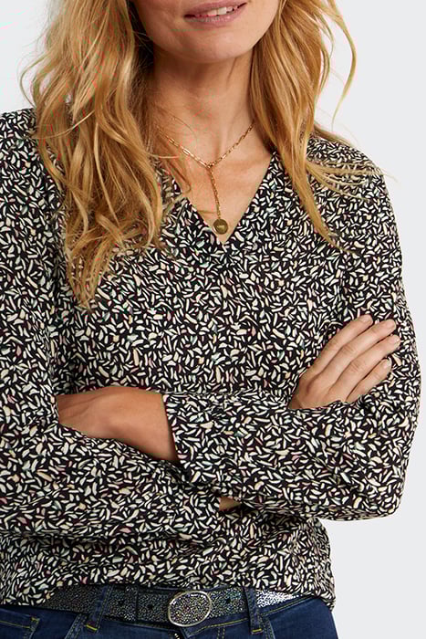 BLACK LEAF PRINT BLOUSE 4