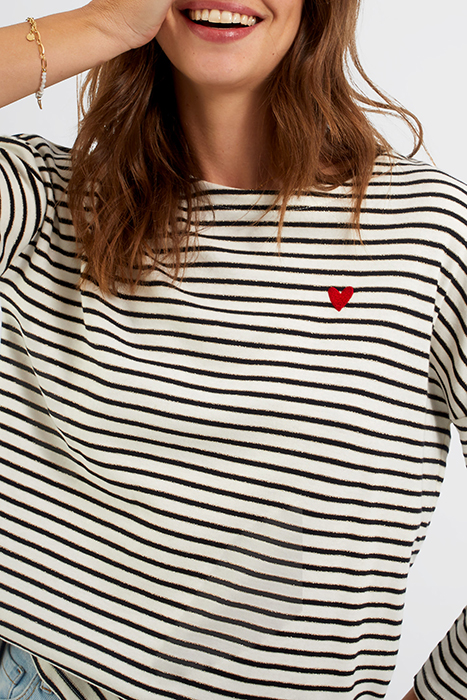 SAILOR T-SHIRT WITH STRIPES AND EMBROIDERED HEART 4