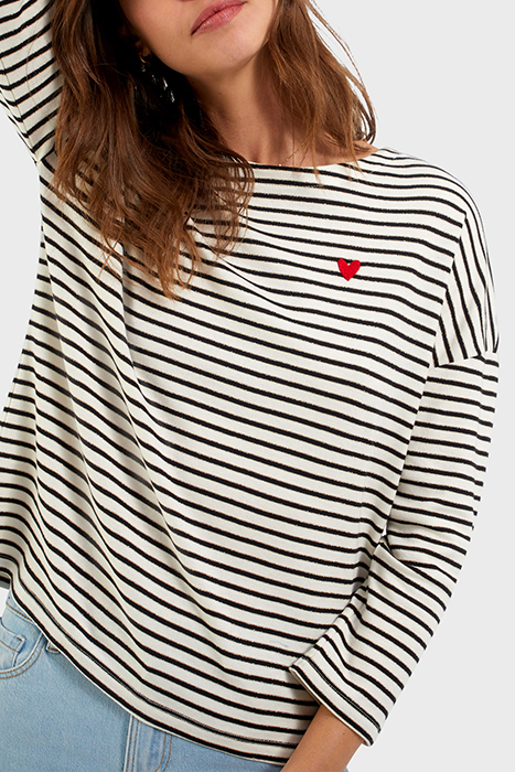 SAILOR T-SHIRT WITH STRIPES AND EMBROIDERED HEART 3