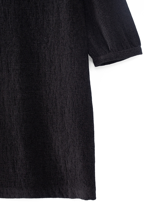 BLACK TEXTURED VELVET DRESS 8